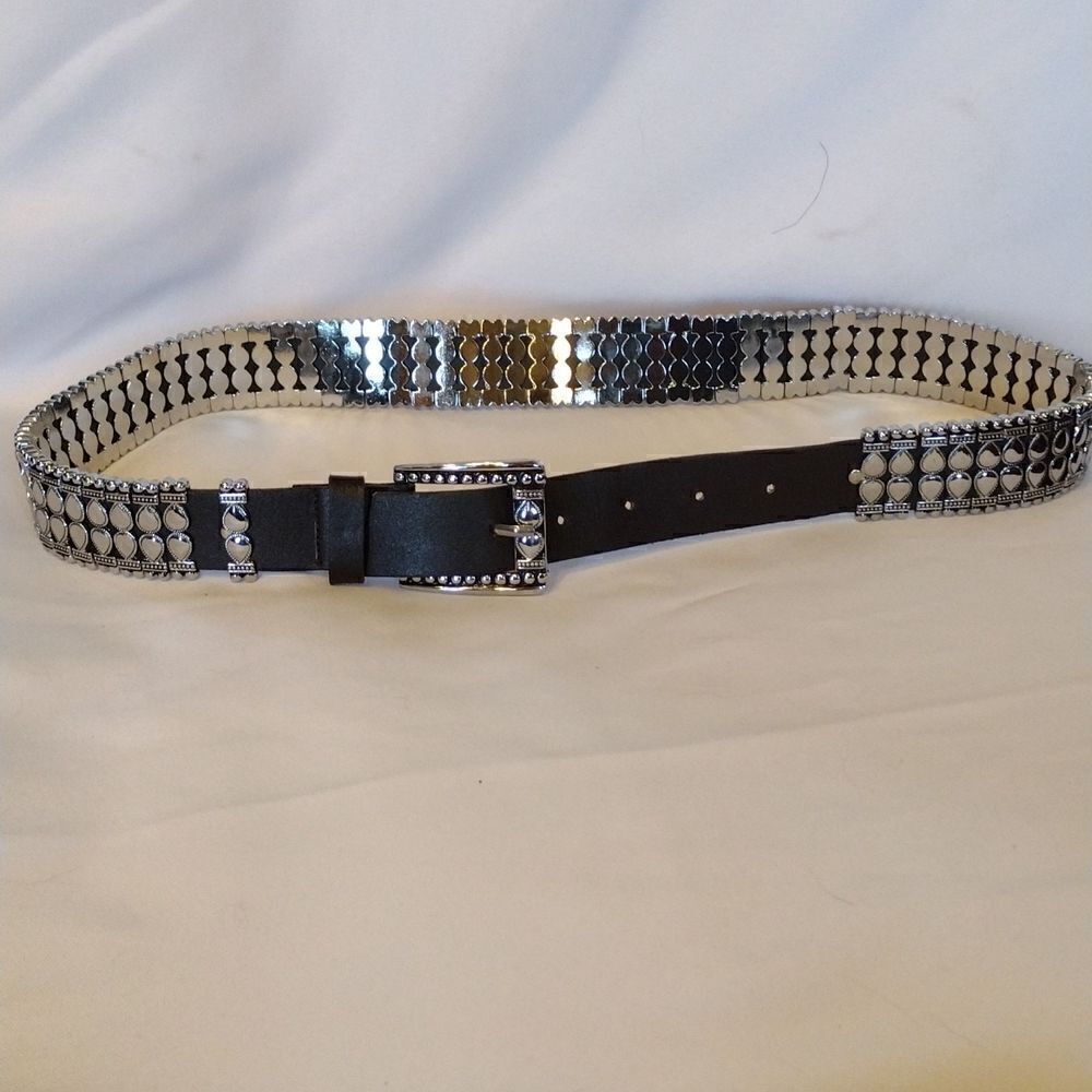 Leather and metal belt 